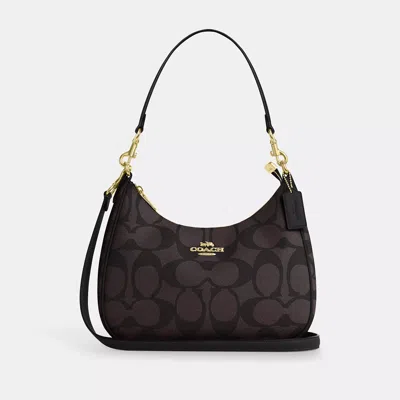 Coach Outlet Teri Hobo Bag In Blocked Signature Canvas In Black