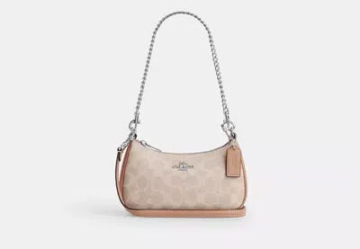 Coach Outlet Teri Mini Crossbody Bag In Signature Canvas In Beige
