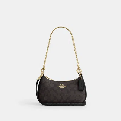 Coach Outlet Teri Mini Crossbody Bag In Signature Canvas In Brown