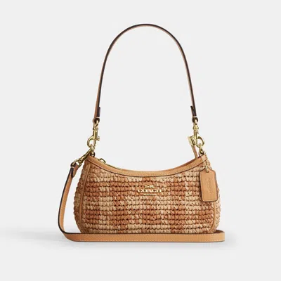 Coach Outlet Teri Mini Crossbody Bag With Gingham Print In Brown