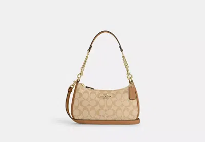 Coach Outlet Teri Shoulder Bag In Signature Canvas In Brown