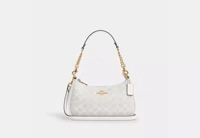 Coach Outlet Teri Shoulder Bag In Signature Canvas In White