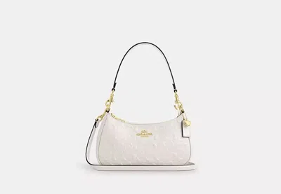 Coach Outlet Teri Shoulder Bag In Signature Leather With Heart Charm In White