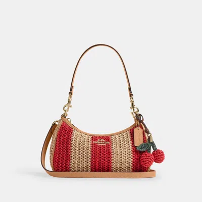 Coach Outlet Teri Shoulder Bag With Stripes And Charm
