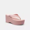 Coach Outlet Thong Wedge Sandal In Signature Canvas In Pink