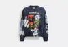 Coach Outlet Tie Dye Graphic Crewneck Sweatshirt In Organic Cotton In Black