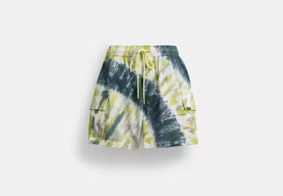 Coach Outlet Tie Dye Shorts In Organic Cotton In Yellow