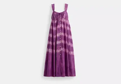 Coach Outlet Tie Dye Sleeveless Dress In Organic Cotton In Purple