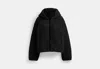 Coach Outlet Tonal Sherpa Zip Hoodie In Recycled Polyester In Black