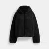 Coach Outlet Tonal Sherpa Zip Hoodie In Recycled Polyester In Black