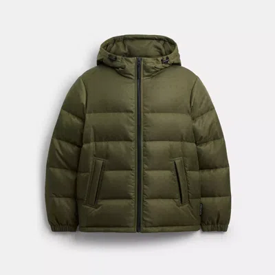 Coach Outlet Tonal Signature Down Jacket In Green