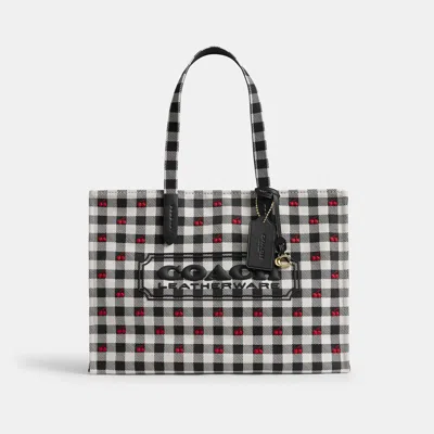 Coach Outlet Tote Bag With Gingham Print