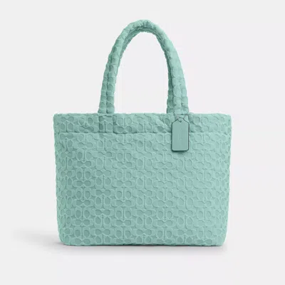 Coach Outlet Tote In Signature Terry In Green