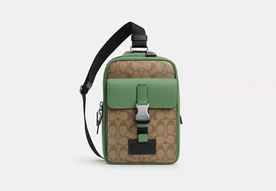 Coach Outlet Track Pack In Colorblock Signature Canvas In Multi