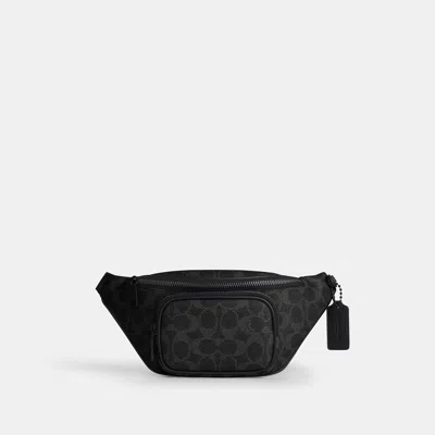 Coach Outlet Travis Belt Bag 30 In Signature Canvas In Matte Black/black Signature
