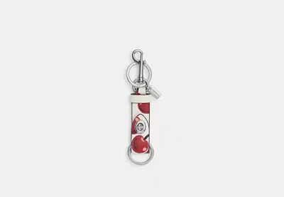 Coach Outlet Trigger Snap Bag Charm With Cherry Print In White/multi