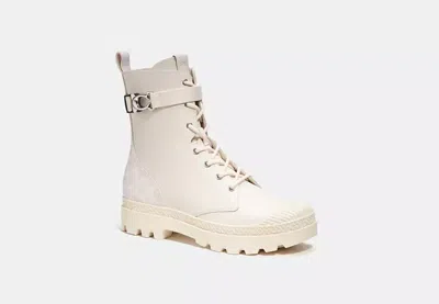 Coach Outlet Tucker Boot With Signature Canvas In White