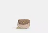 Coach Outlet Turnlock Card Case In Blocked Signature Canvas In Beige
