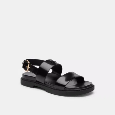 Coach Outlet Two Band Sandal In Black