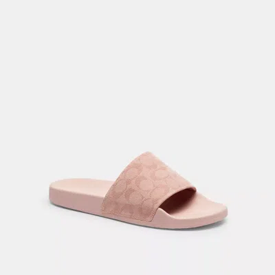 Coach Outlet Udele Sport Slide In Signature Jacquard Canvas In Pink