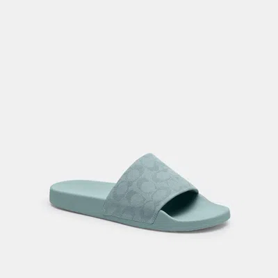 Coach Outlet Udele Sport Slide In Signature Jacquard Canvas In Sea Mist