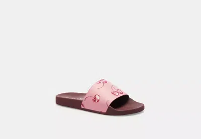 Coach Outlet Uli Sport Slide In Signature Canvas With Cherry Print In Multi