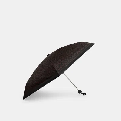 Coach Outlet Uv Protection Mini Umbrella In Signature Print In Silver/walnut Black
