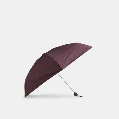 Coach Outlet Uv Protection Mini Umbrella In Silver/black Currant