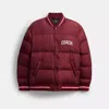 Coach Outlet Varsity Down Jacket In Recycled Polyester In Red