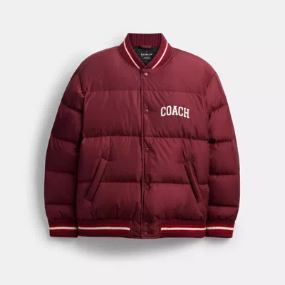 Coach Outlet Varsity Down Jacket In Recycled Polyester In Red
