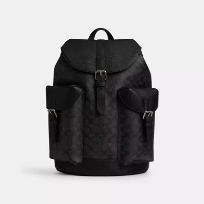 Coach Outlet Warner Backpack In Signature Canvas In Grey