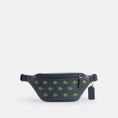 Coach Outlet Warren Mini Belt Bag With Fish Print In Blue