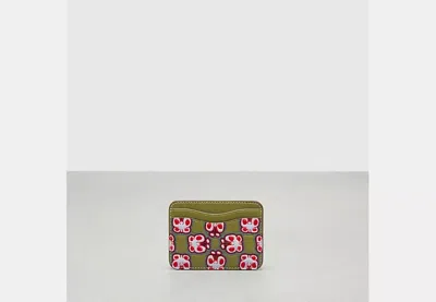 Coach Outlet Wavy Card Case In Coachtopia Leather With Butterfly Print In Multi