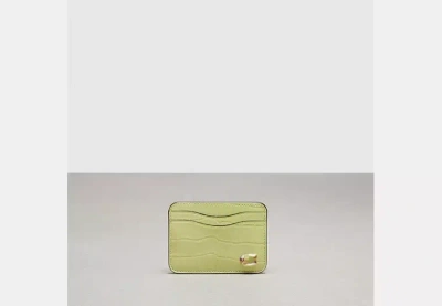 Coach Outlet Wavy Card Case In Croc Embossed Coachtopia Leather In Green