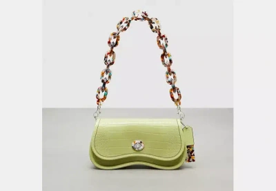 Coach Outlet Wavy Dinky Bag In Croc Embossed Coachtopia Leather In Green