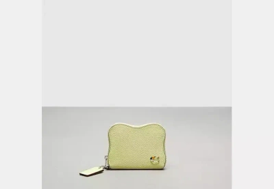 Coach Outlet Wavy Zip Around Wallet In Coachtopia Leather In Yellow