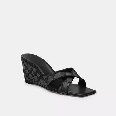 Coach Outlet Wedge Sandal In Signature Jacquard In Multi