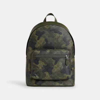 Coach Outlet West Backpack In Signature Camo Print In Multi