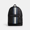 Coach Outlet West Backpack In Signature Canvas With Varsity Stripe In Black