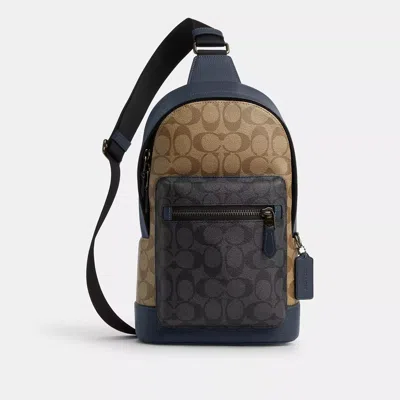 Coach Outlet West Pack In Colorblock With Signature Canvas In Multi