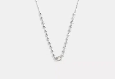 Coach Outlet Wildflower Chain Signature Necklace In Metallic