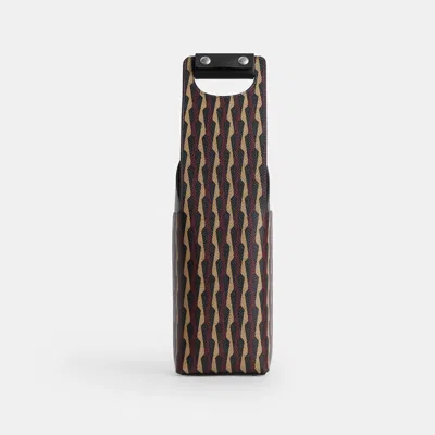 Coach Outlet Wine Carrier With Geometric Print In Silver/tan Multi