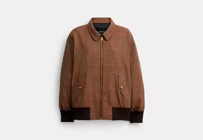 Coach Outlet Wool Blouson Jacket In Brown