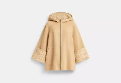 Coach Outlet Wool Cape In Beige