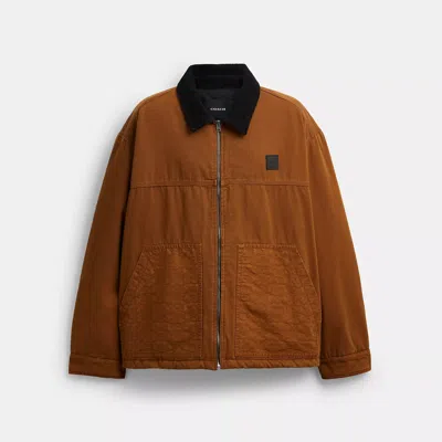 Coach Outlet Work Jacket With Quilted Lining In Brown