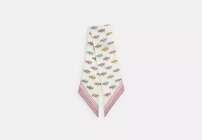 Coach Outlet Wrapped Candies Print Silk Wide Skinny Scarf In Multi