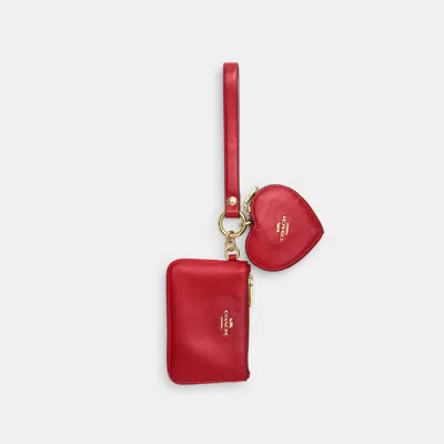 Coach Outlet Wristlet And Heart Pouch In Gold/poppy