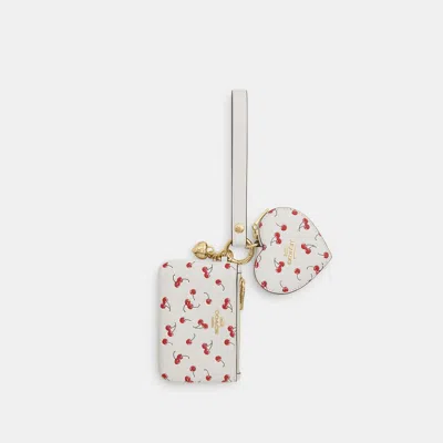 Coach Outlet Wristlet And Heart Pouch With Cherry Print And Charm