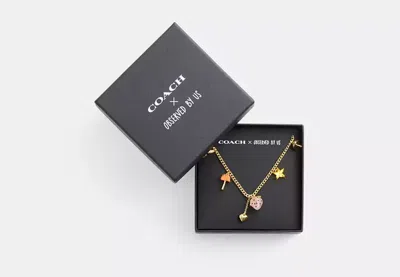 Coach Outlet X Observed By Us Strawberry Heart Charm Necklace In Yellow