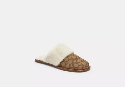 Coach Outlet Zena Slipper In Signature Jacquard In Green